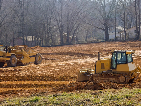 Bulldozer used for excavation
