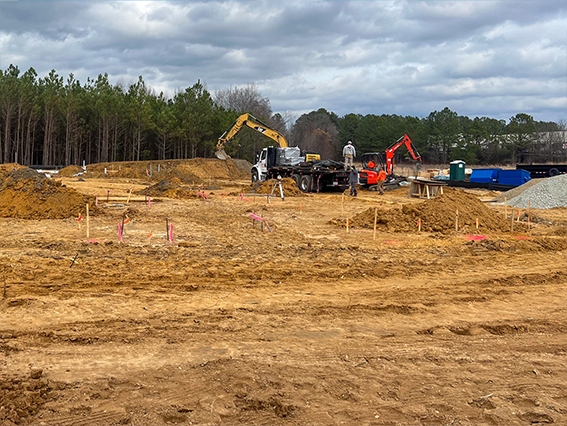 Bulldozer used for excavation