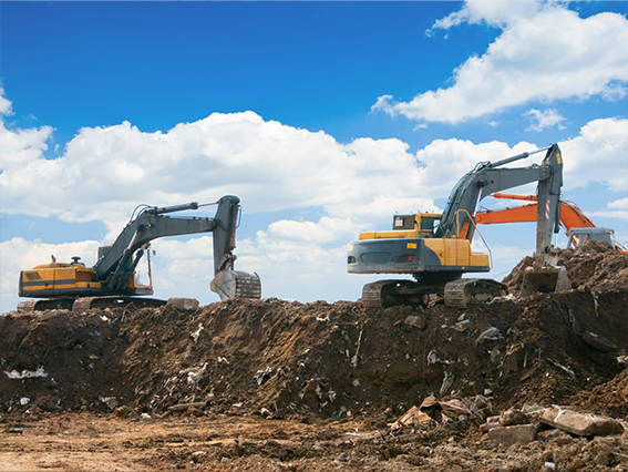 Bulldozer used for excavation