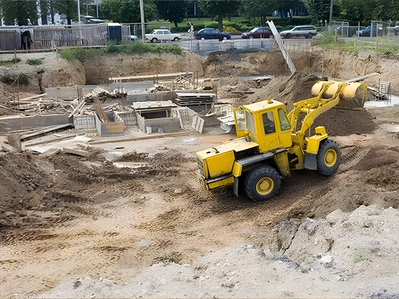 Bulldozer used for excavation