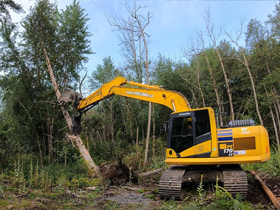 Bulldozer used for excavation